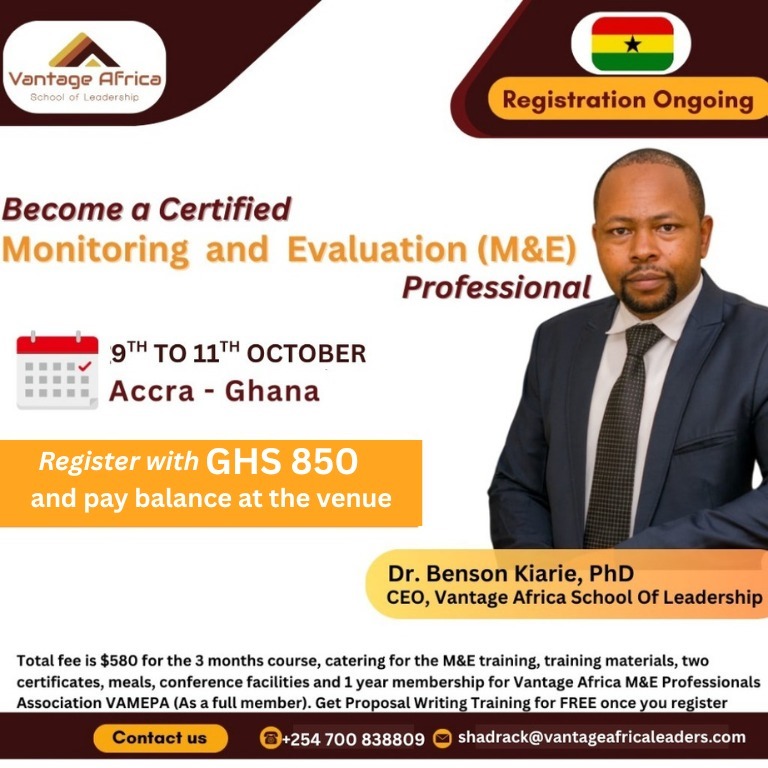 Become a Certified Monitoring and Evaluation Professional - Ghana Training 