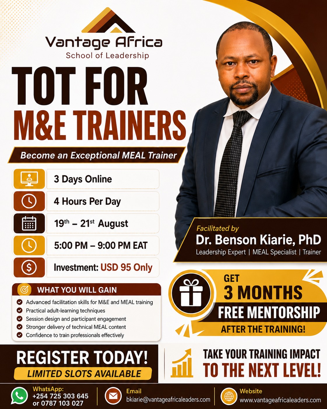 TOT FOR TRAINERS (M&E Trainers)