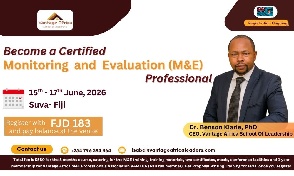 Monitoring and Evaluation Training in Suva, Fiji (15th to 17th June 2026)