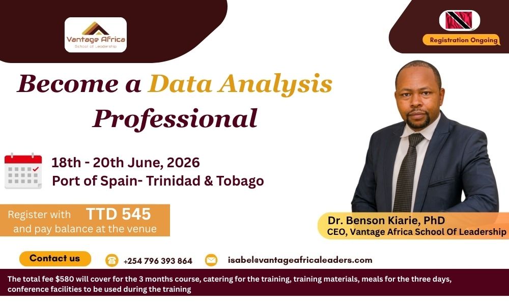 Data Analysis & Visualization Training Port of Spain, Trinidad & Tobago (18th to 20th June 2026)