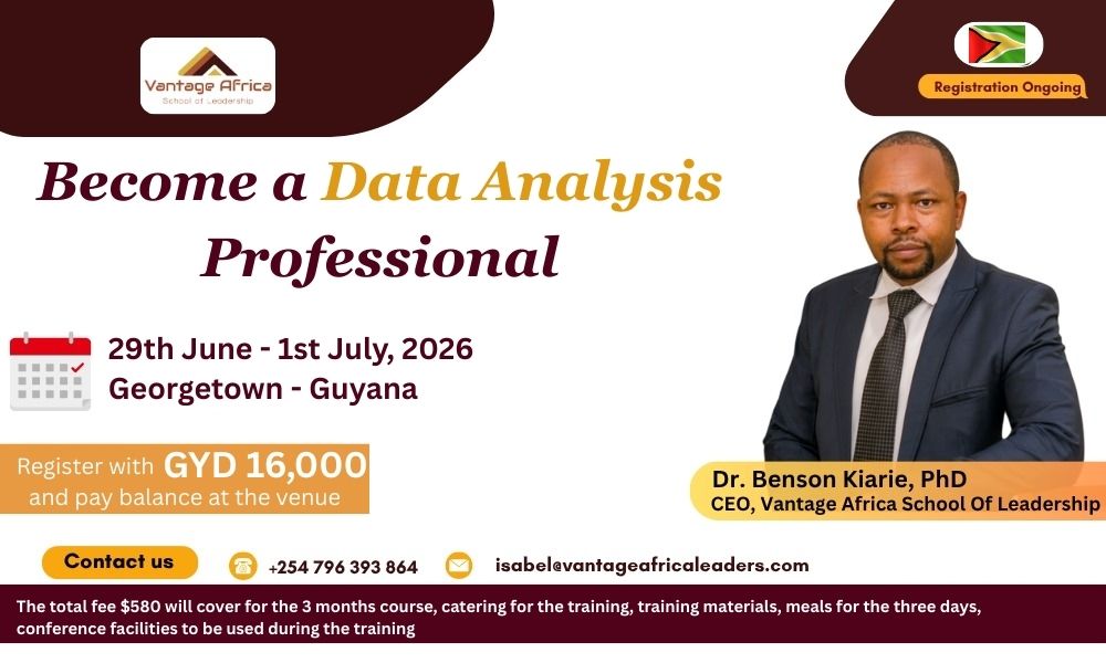 Data Analysis & Visualization Training Georgetown, Guyana (29th June - 1st July 2026)