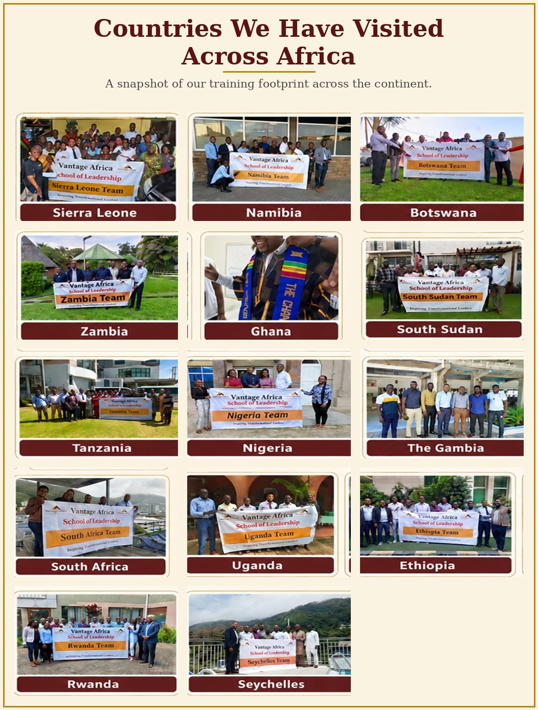 Countries We Have Visited Across Africa - Vantage Africa School of Leadership